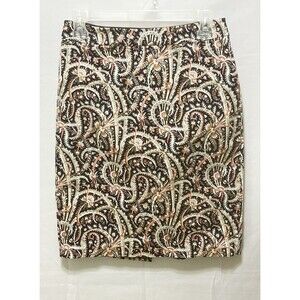 J. Crew Womens 0 Number‎ 2 Pencil Paisley Knee High Skirt